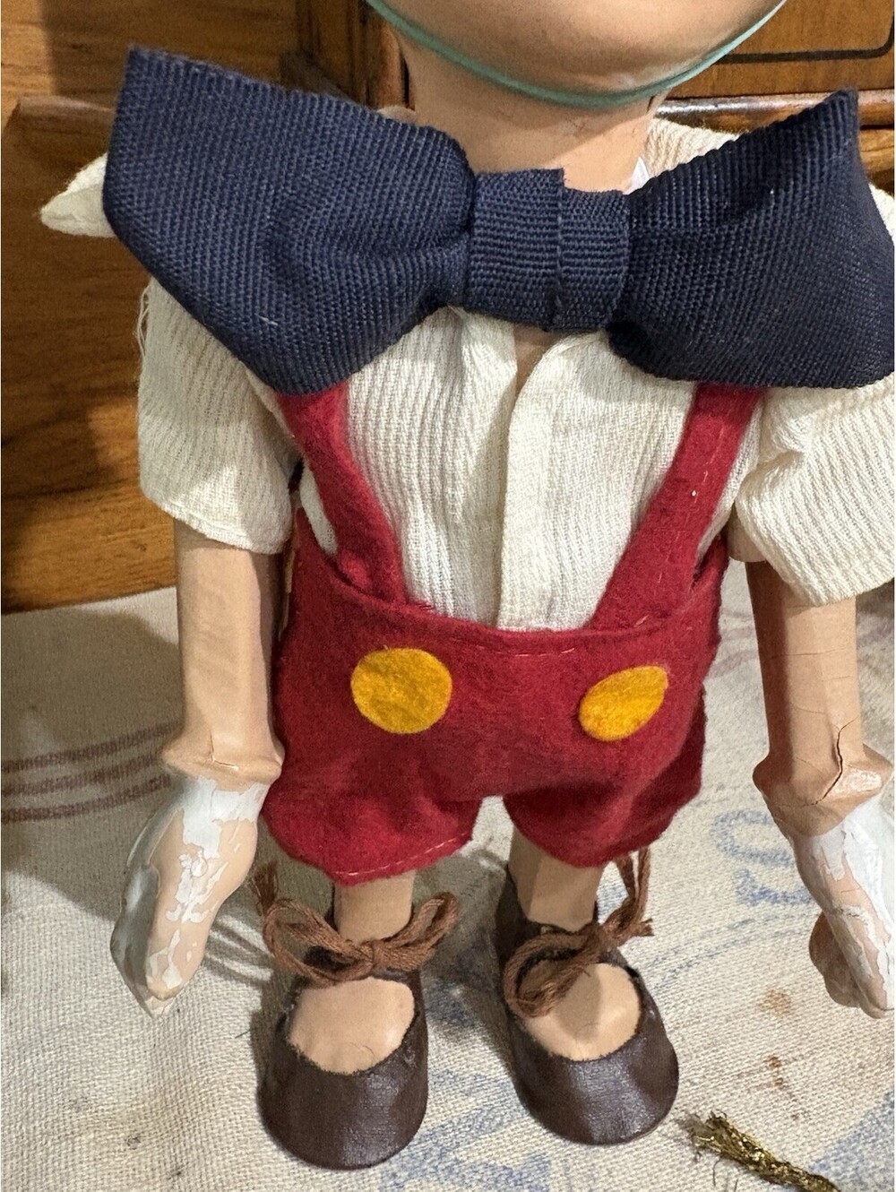 Antique 1939 Crown toy Co Pinocchio Walt Disney Composition Doll, Complete - Picture 3 of 15
